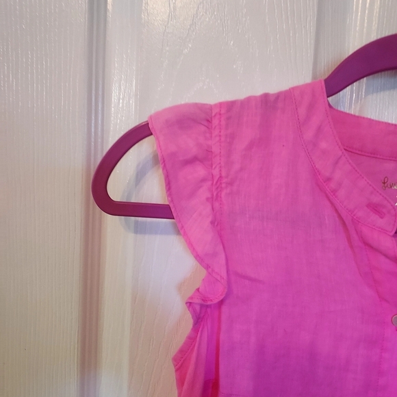 Lilly Pulitzer Briette Button Down Hot Pink Isle 100% Seacoast Linen XXS… - Picture 5 of 16